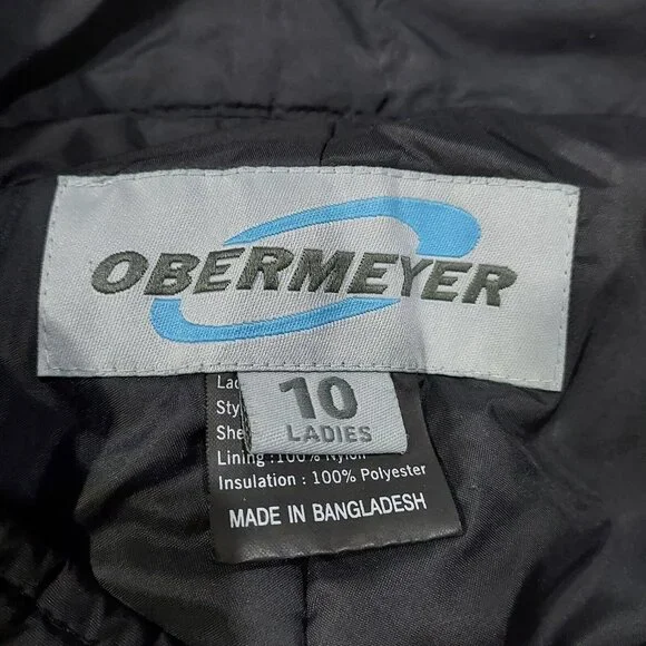 Obermeyer Ski Pants Size 10 Snow Board Black Water Proof Resistant - Picture 11 of 16